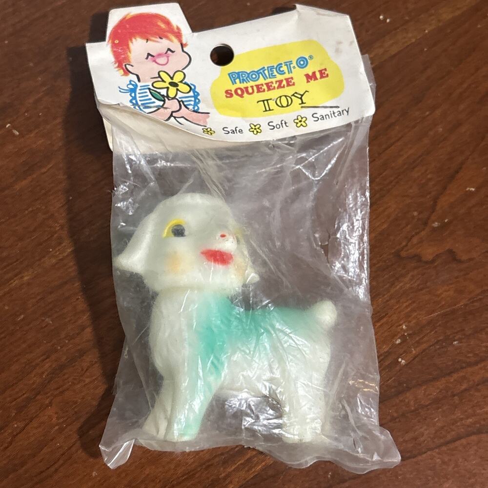 VTG 50s Protect O squeeze Me Lamb Squeaker Toy Japan NOS - Picture 5 of 6